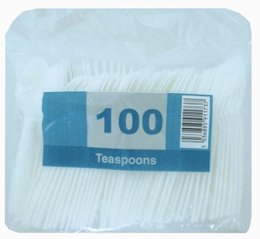2000 x Economy White Disposable Plastic Teaspoons - Light Duty